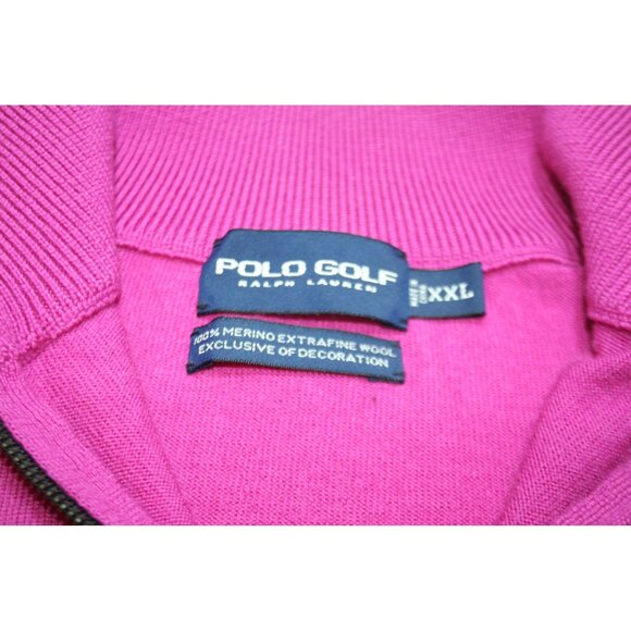 Ralph Lauren Polo Golf Mens XXL Merino Wool Quarter Zip Sweater Preppy Luxury - Picture 4 of 6